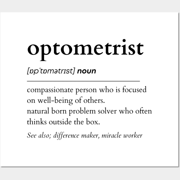 Optometrist Noun Wall Art by IndigoPine